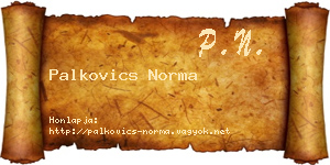 Palkovics Norma névjegykártya